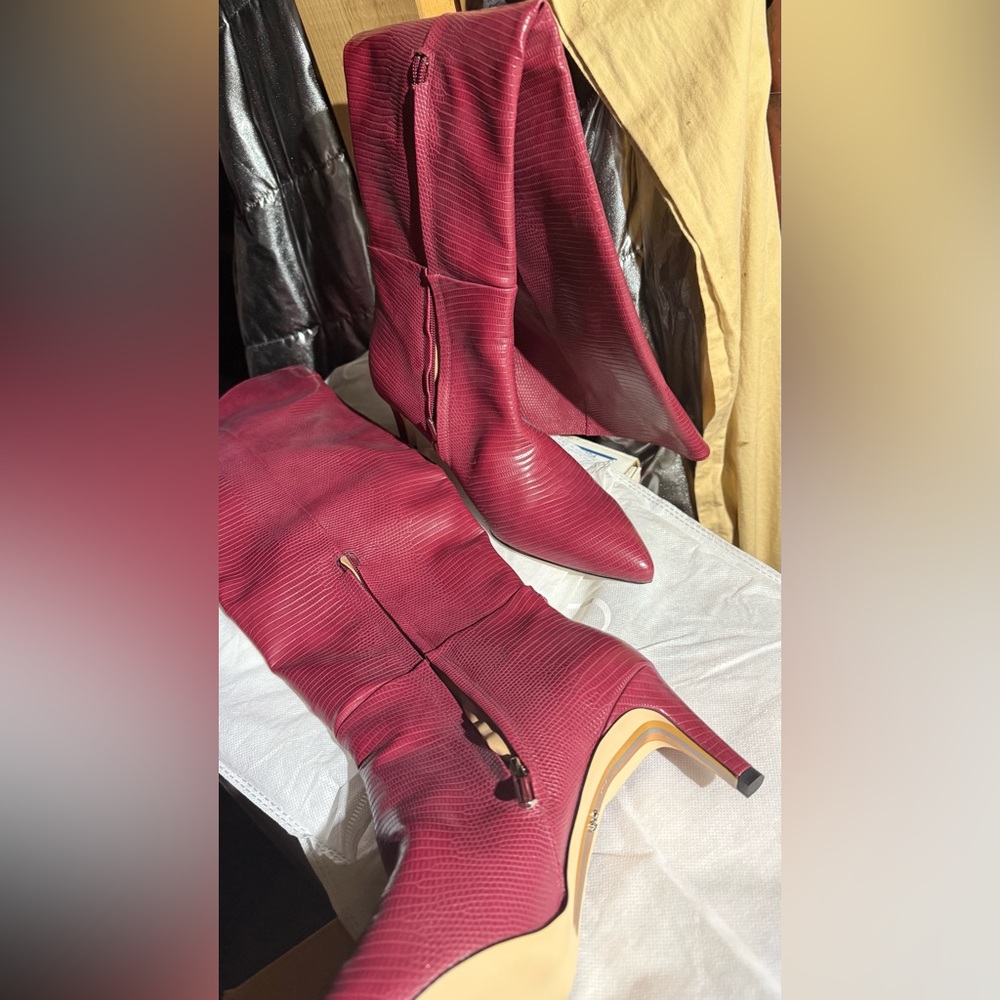 🔥Sam Eldeman Elegant Red Over-the-Knee Boots #NWOT - Picture 5 of 8